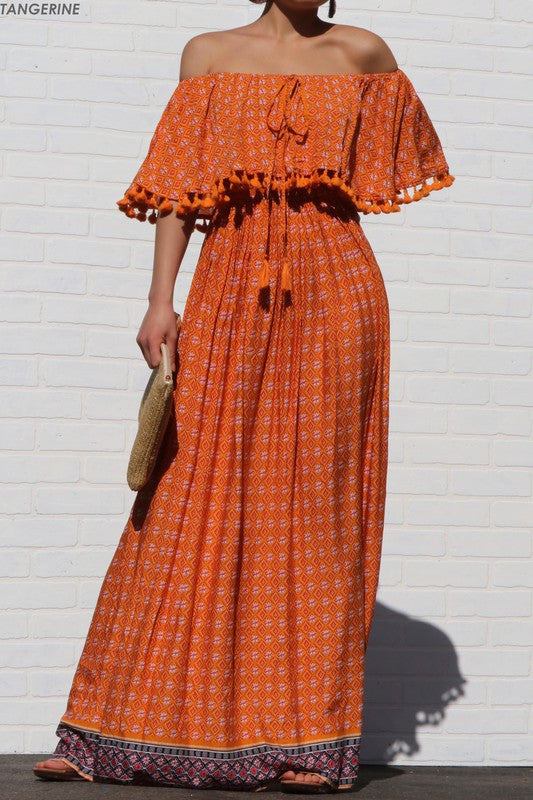 Off Shoulder Maxi Dress