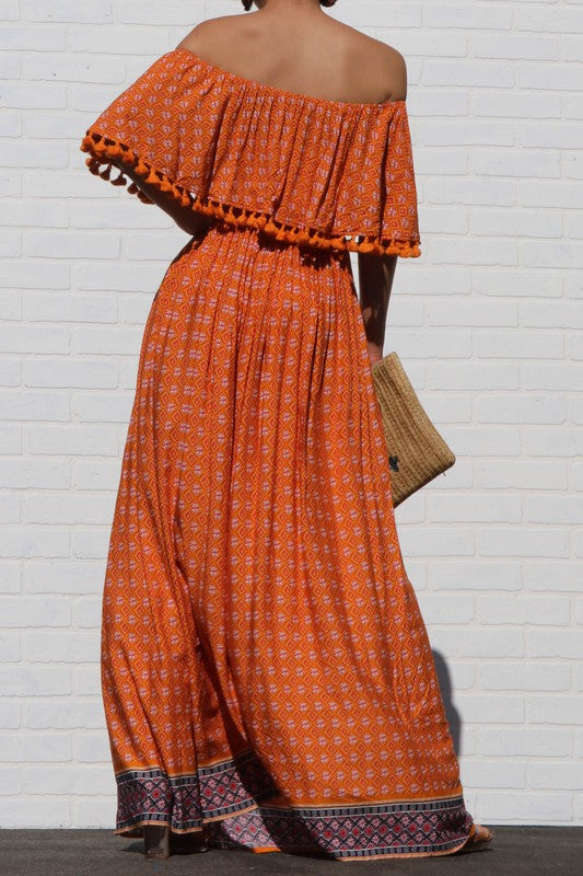 Off Shoulder Maxi Dress