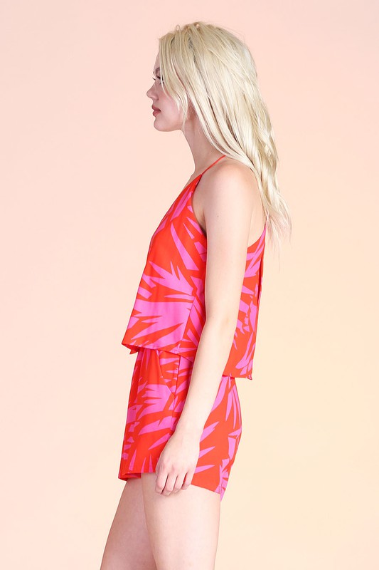 Leaf V-Neck Romper