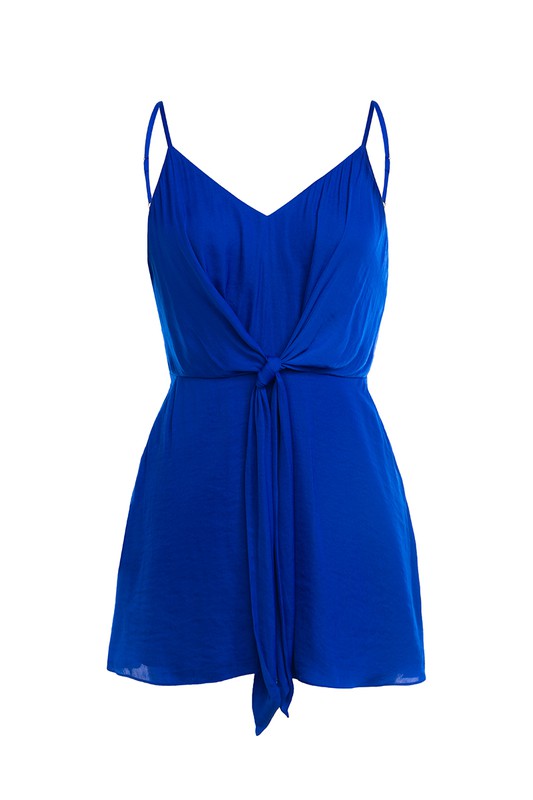Front Node Detail Sleeveless Romper