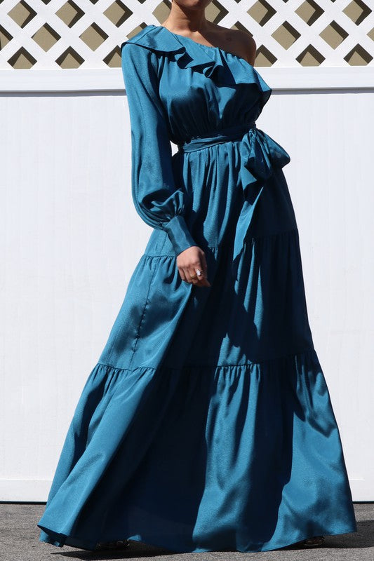 One Shoulder Maxi Dress