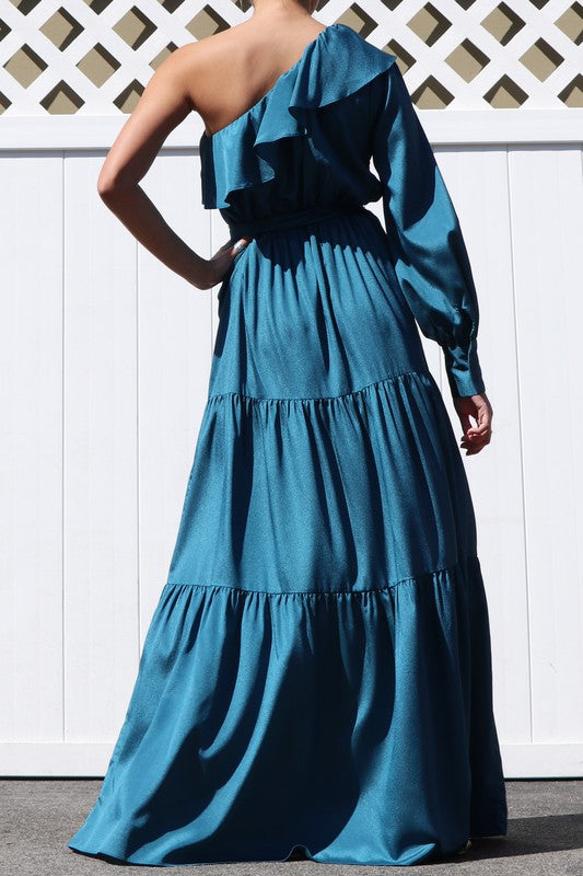 One Shoulder Maxi Dress