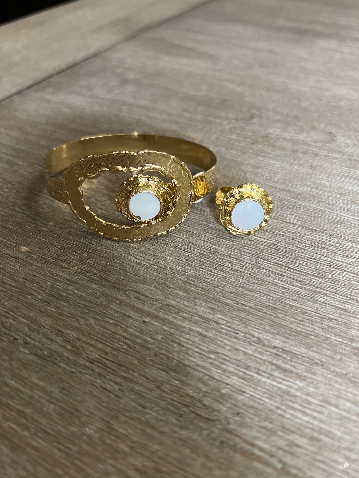 Turkish Mother Pearl Bracelet and Ring Set