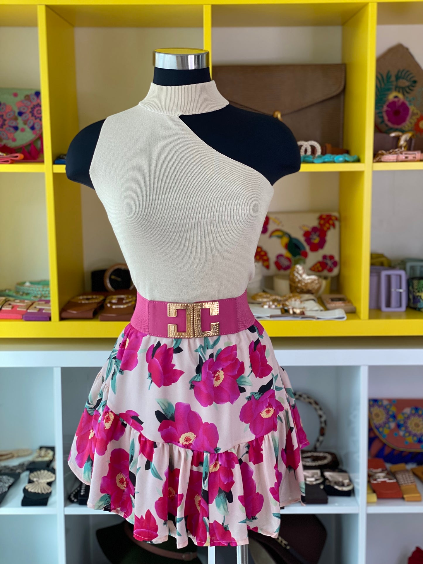 Floral Printed Ruffled Skirt
