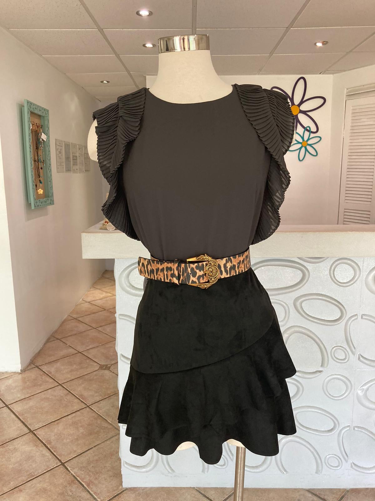 Asymmetrical Faux Suede Mini Skirt