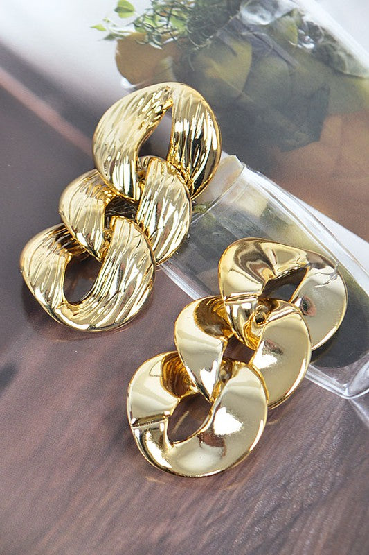 CCB Textured Chain Earrings
