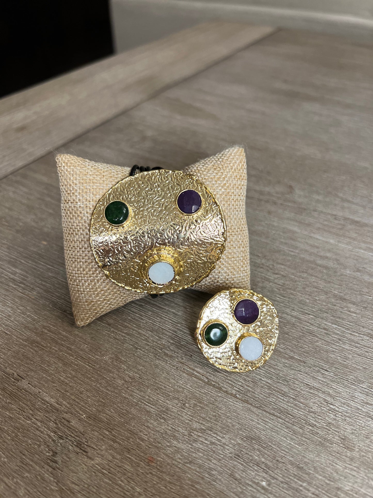 Leather and Gold Turkish Bracelet