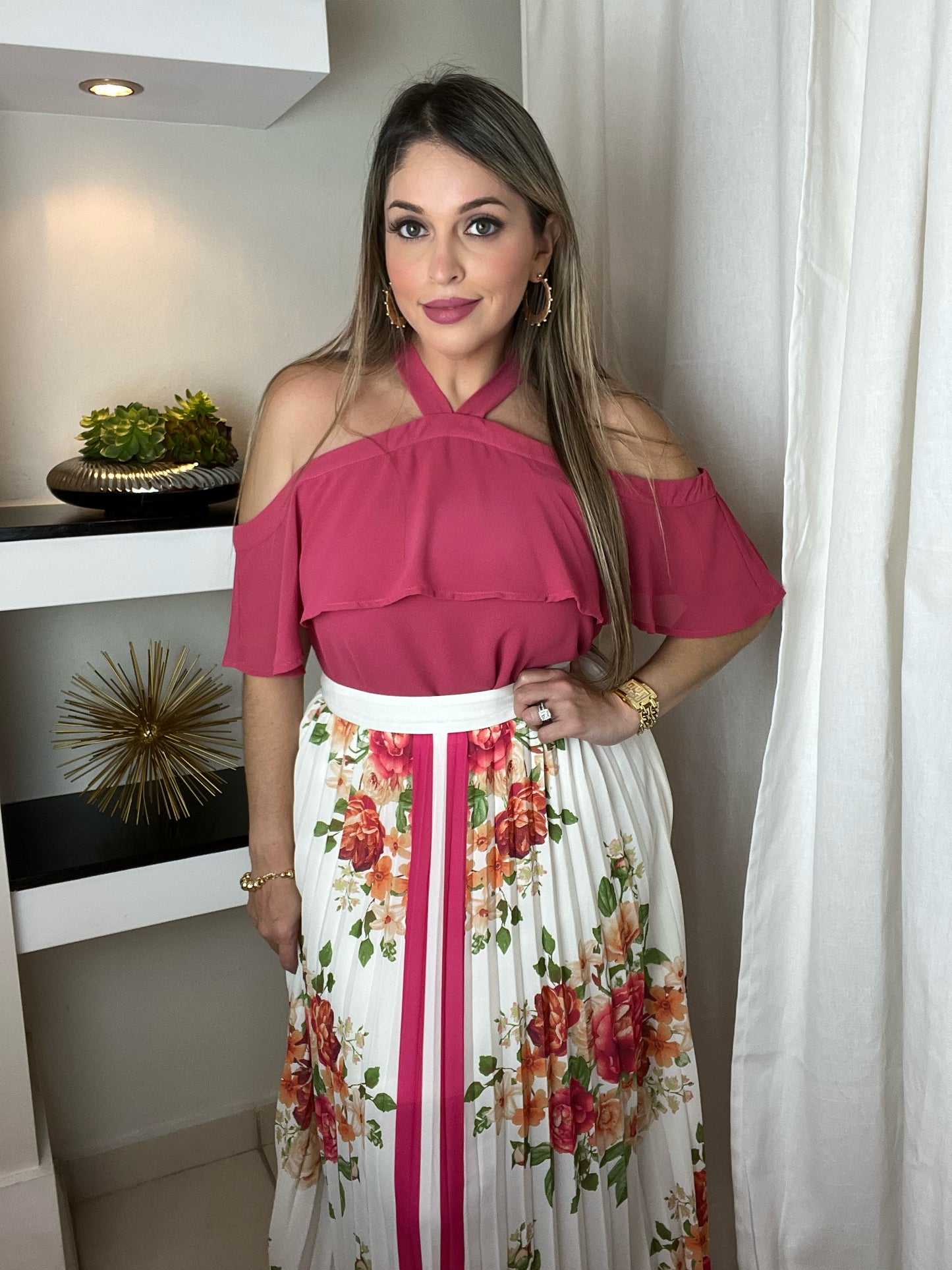 Off Shoulder Blouse with Tie Detail (Pick Color)