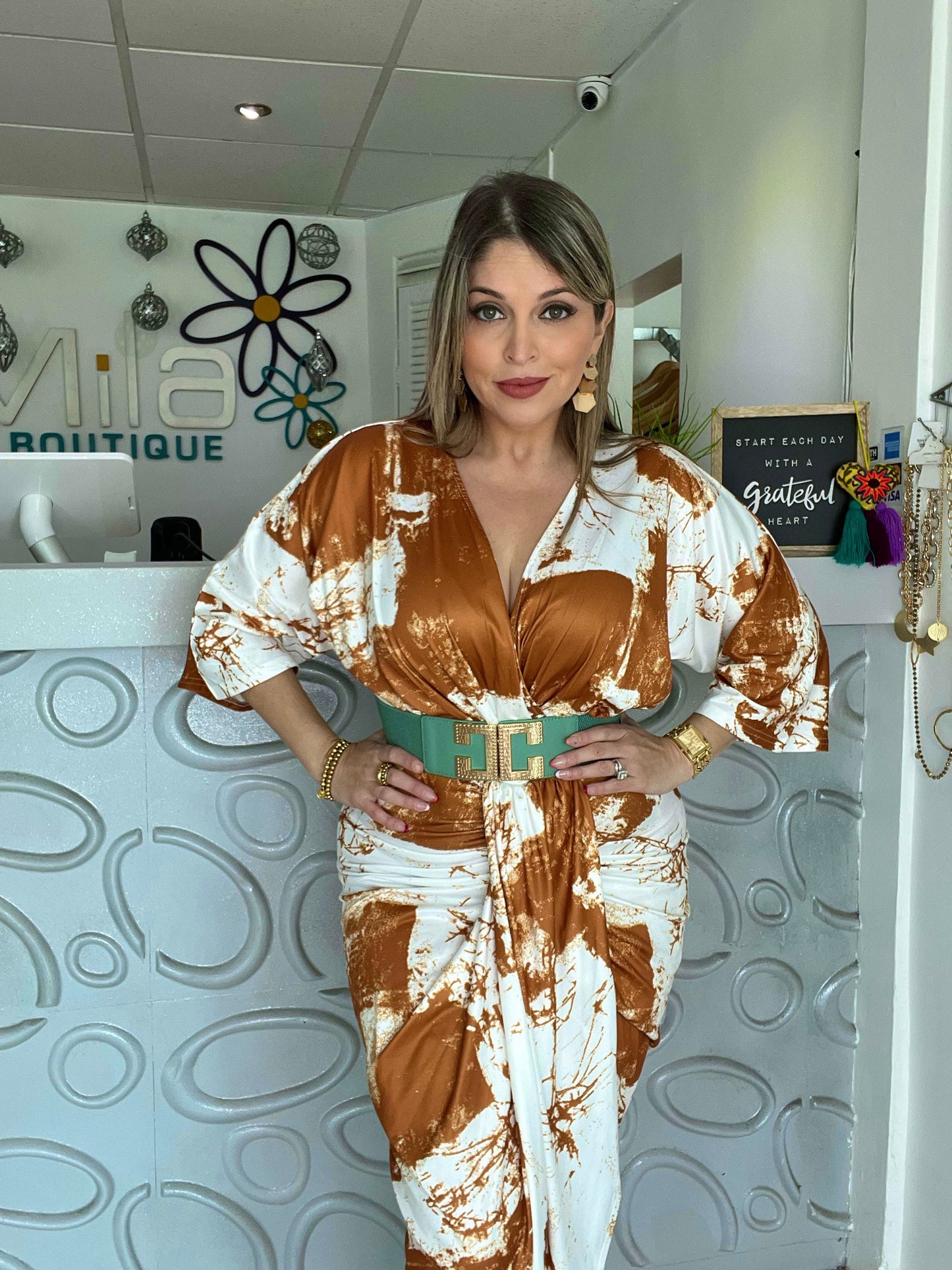 Tie Dye Ruched Dress