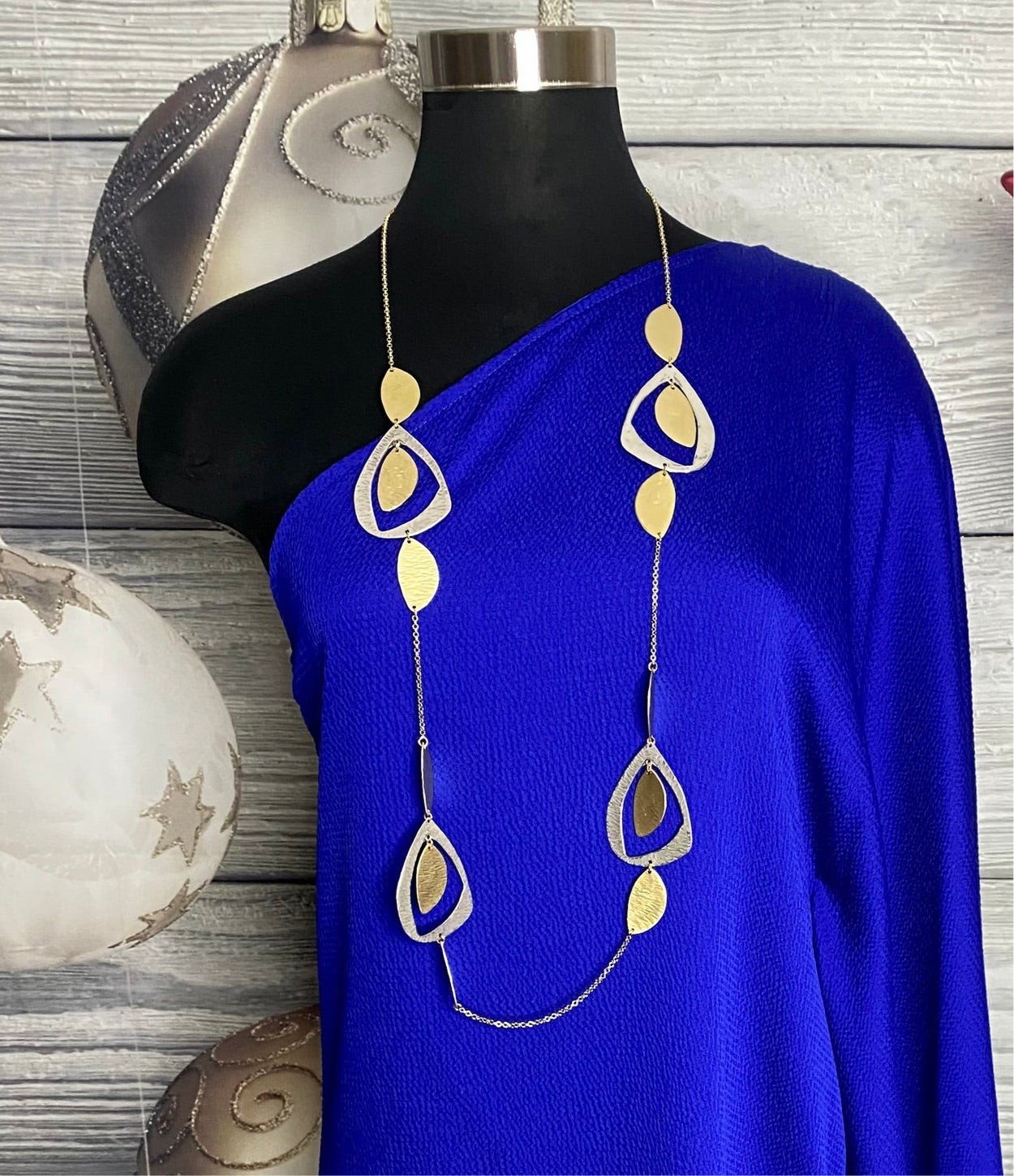 Long 2 Tones Geometric Turkish Necklace