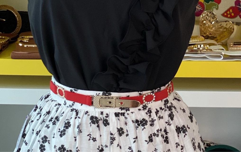 Sequin Rhinestone Skinny Belt (Pick Color)