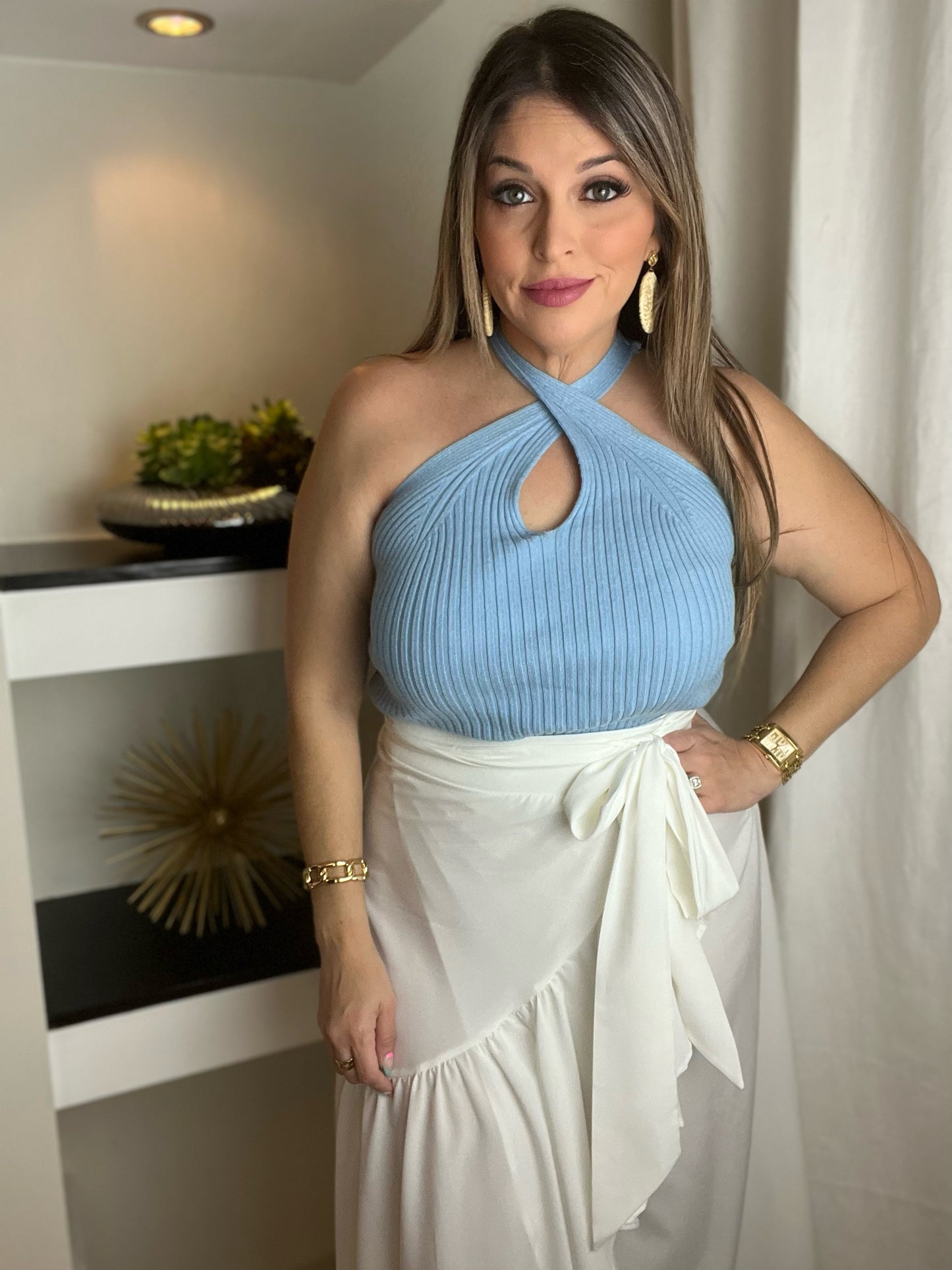 V Neck Stretchy Top (Pick Color)