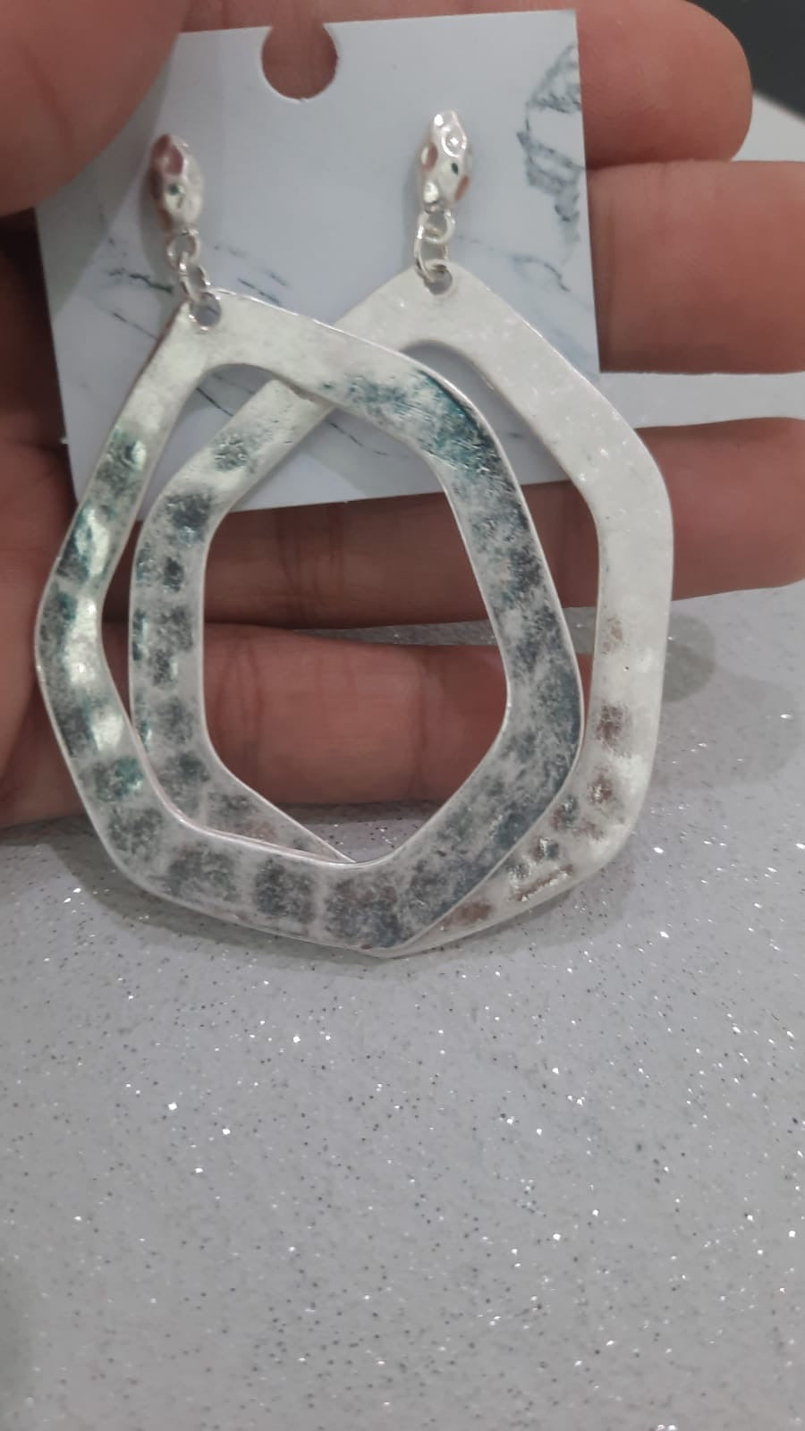 Hammered Geo Shape Earrings