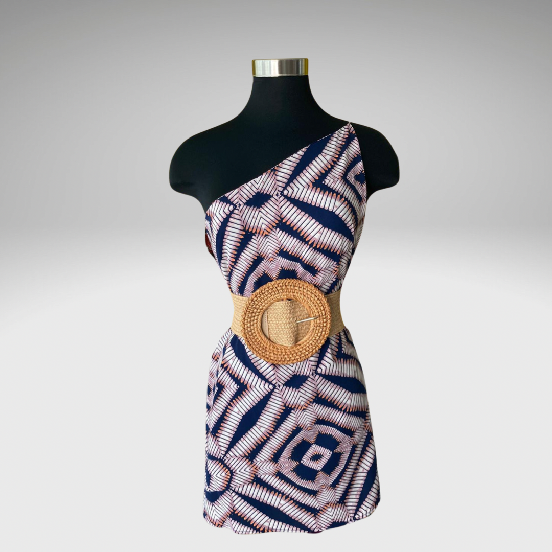 Diamond Medallion One Shoulder Short Dress