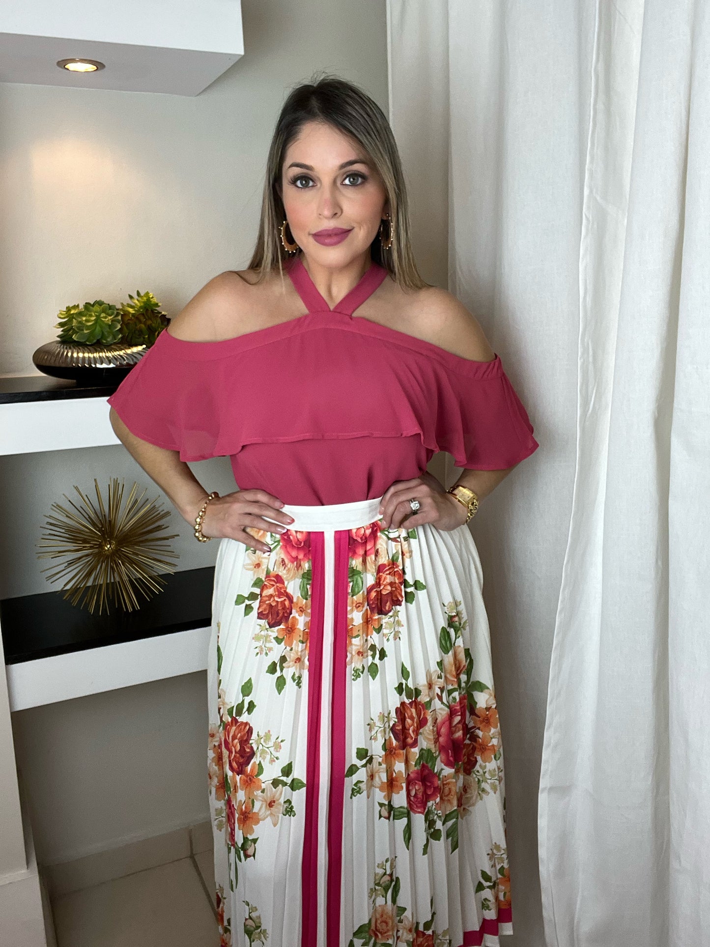Off Shoulder Blouse with Tie Detail (Pick Color)