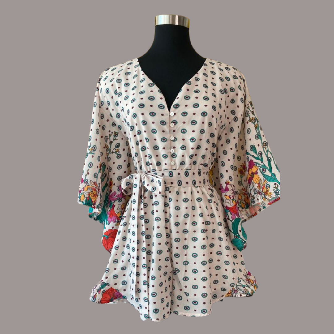 Print Kimono Romper