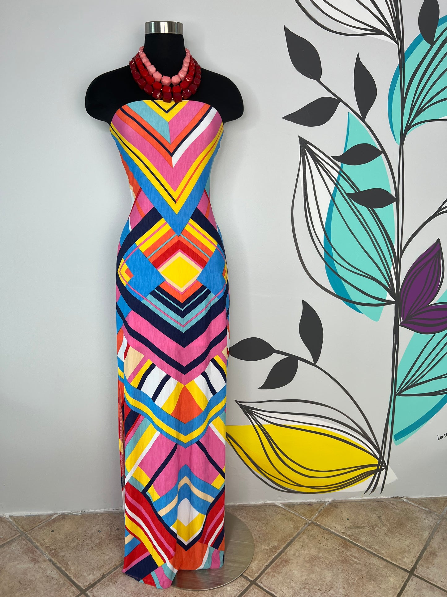 Laser Boom Tube Maxi Dress