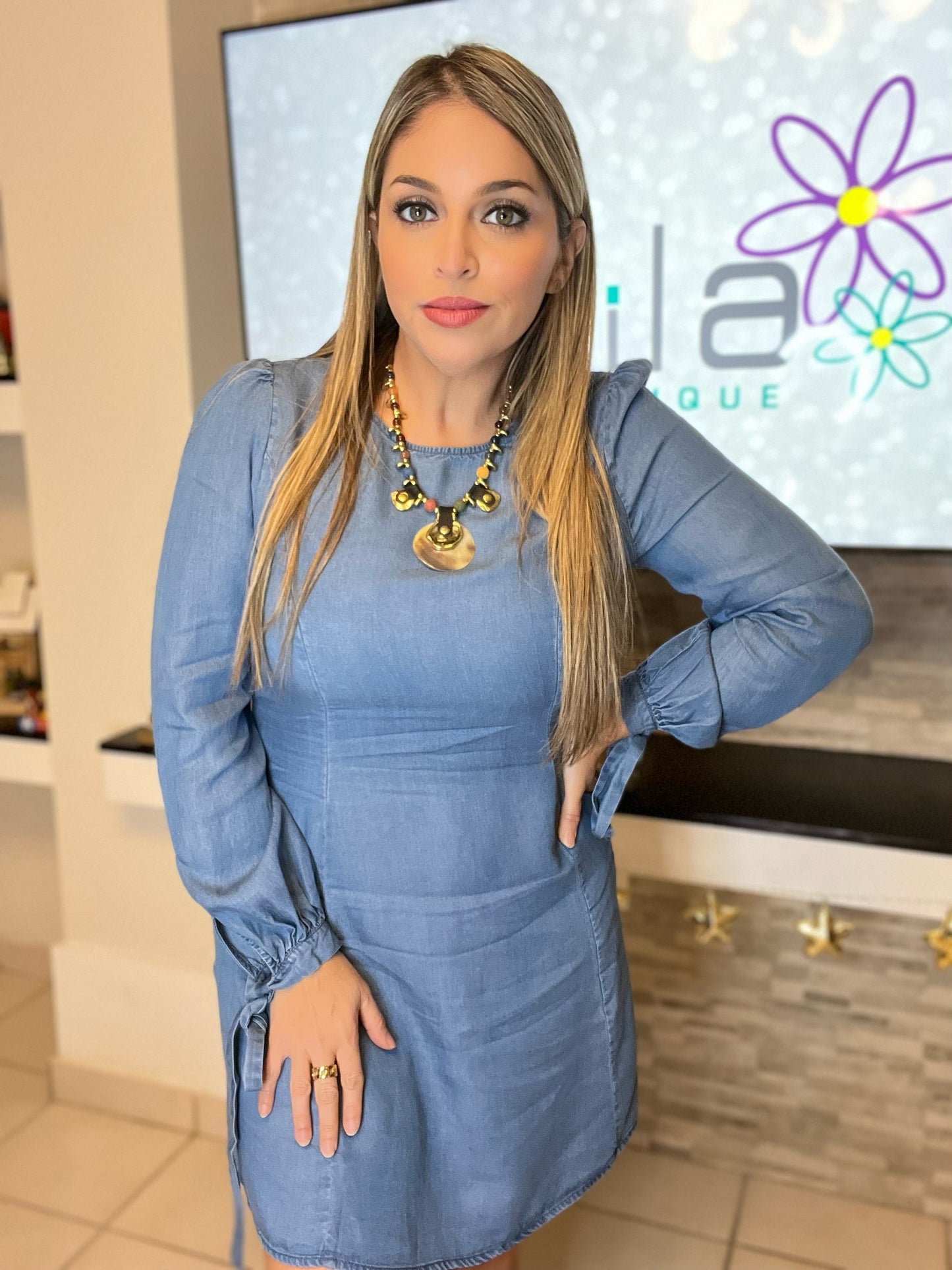Tie Sleeve Dress