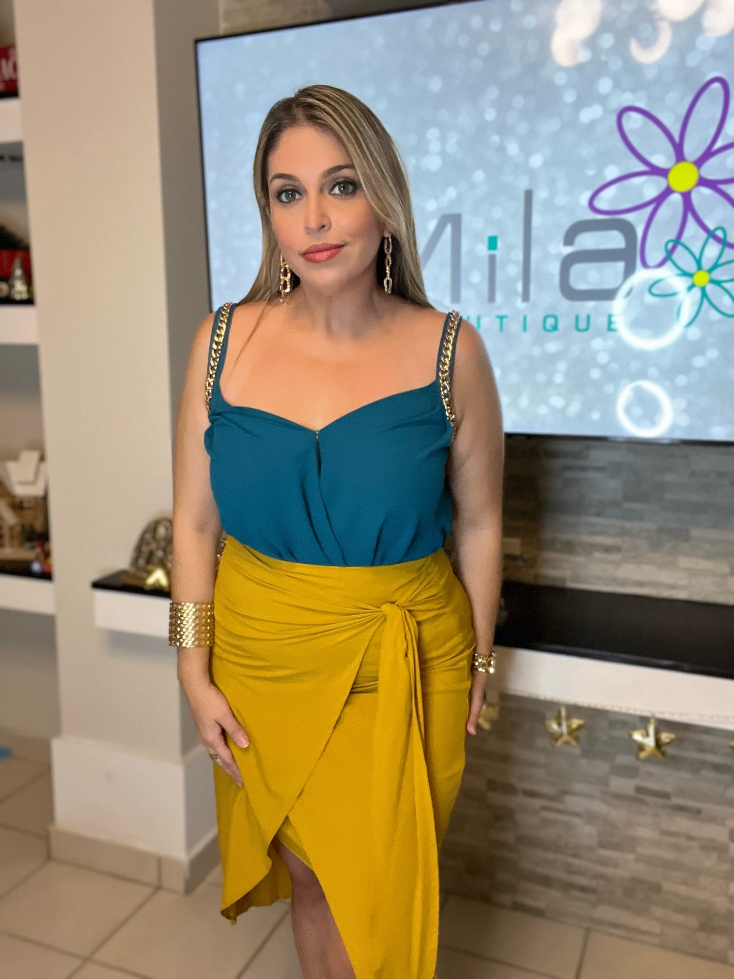 Waist Tie Wrap Midi Skirt