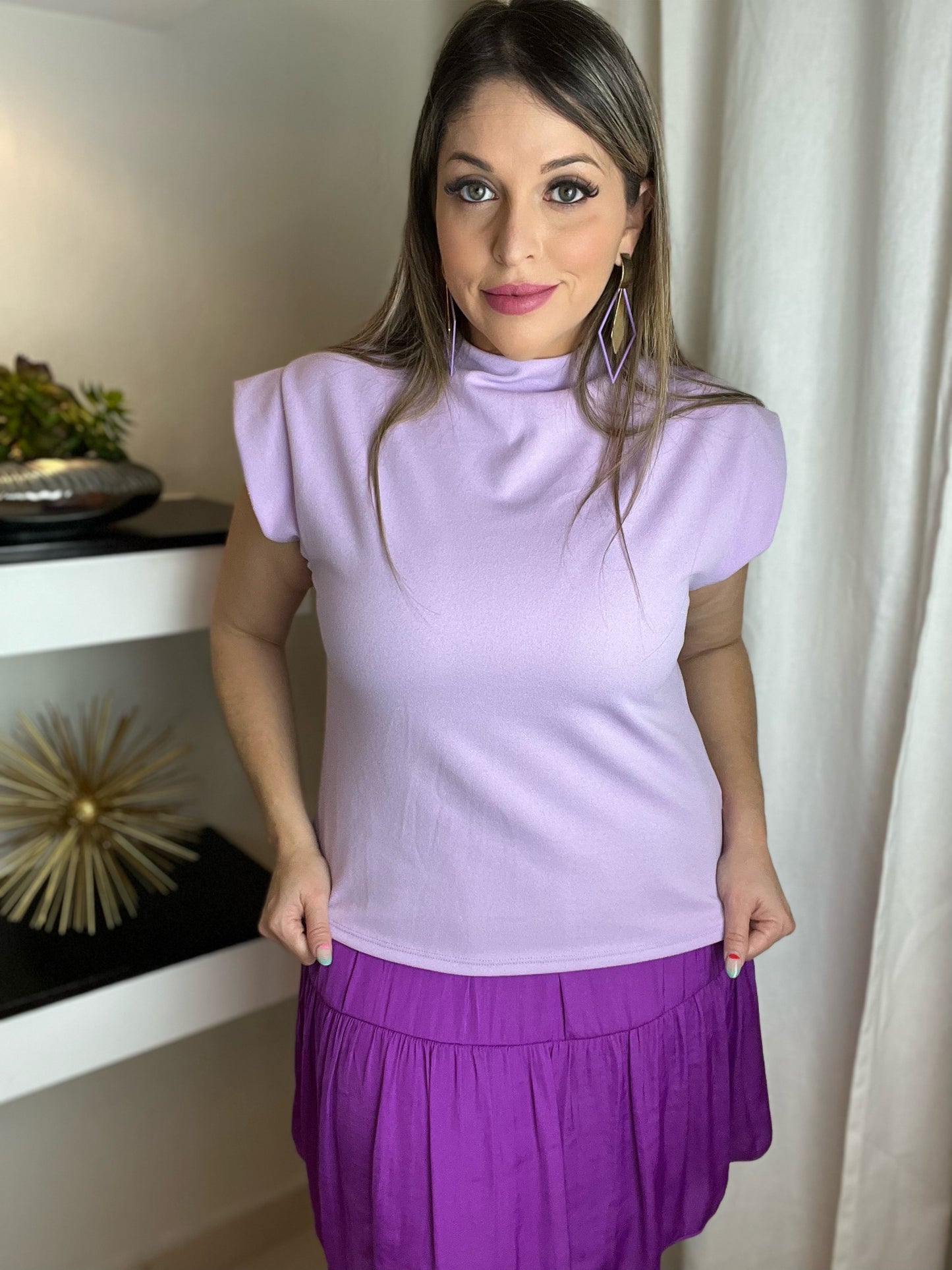 Mock Neck Elegant Top