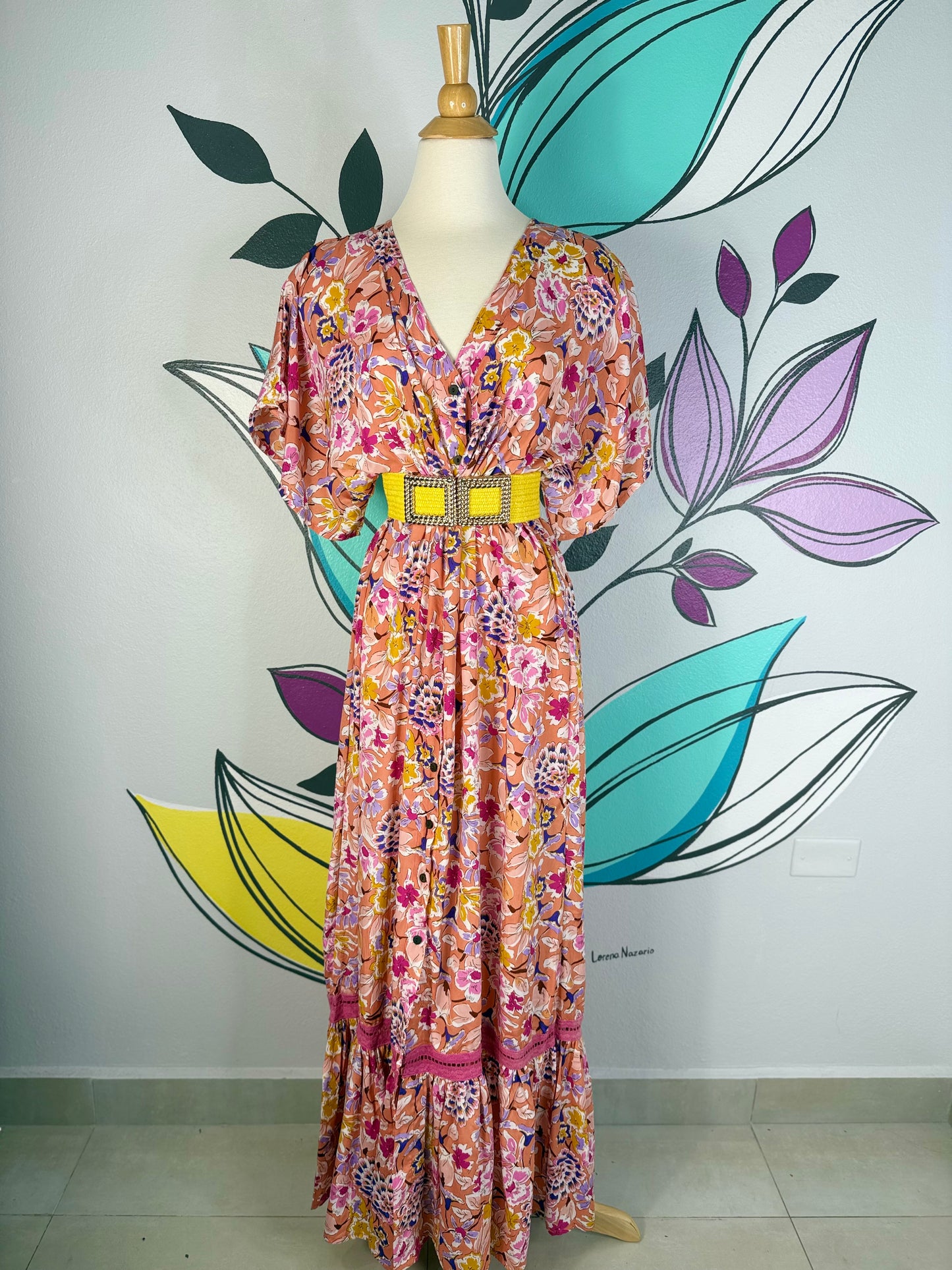 Flower Print Boho Maxi Dress