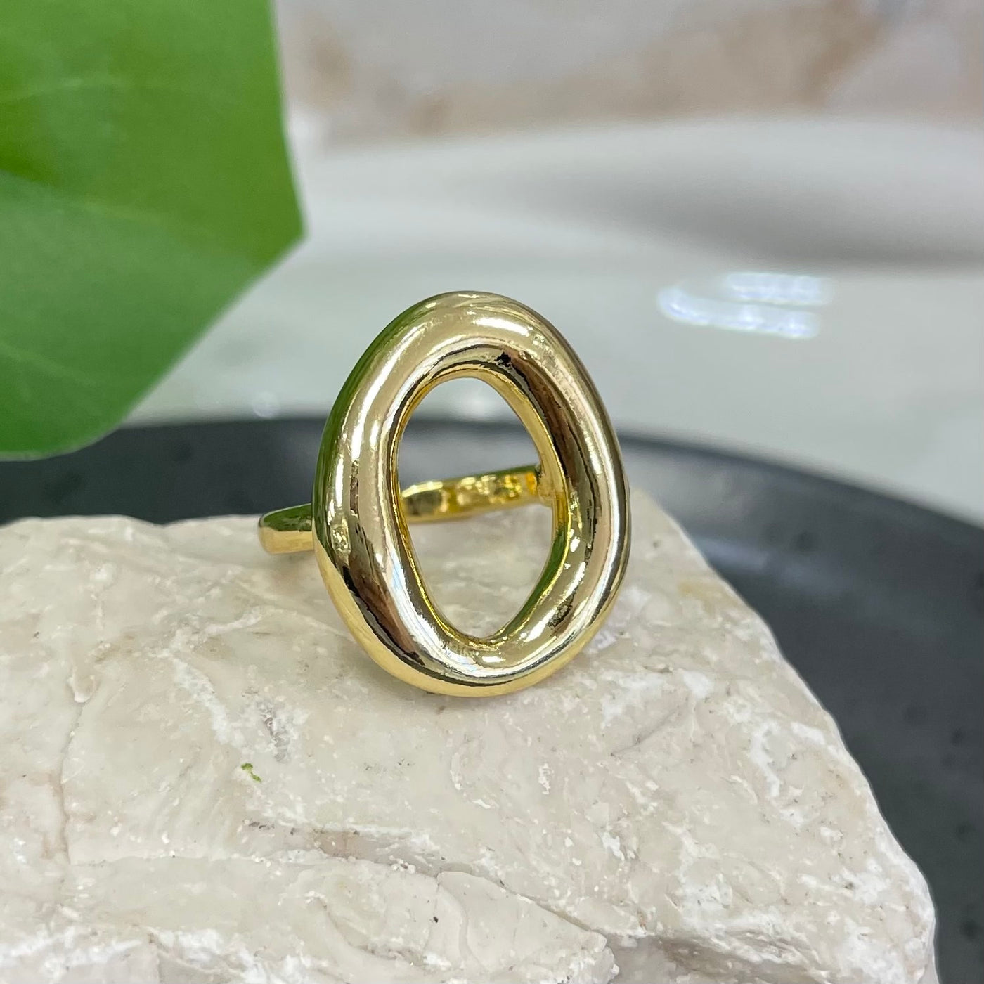 Open Oval Gold Turkish Ring