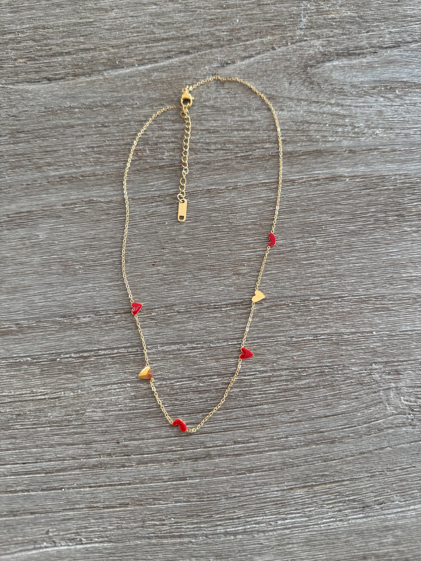 Red and Gold Hearts SS Necklace