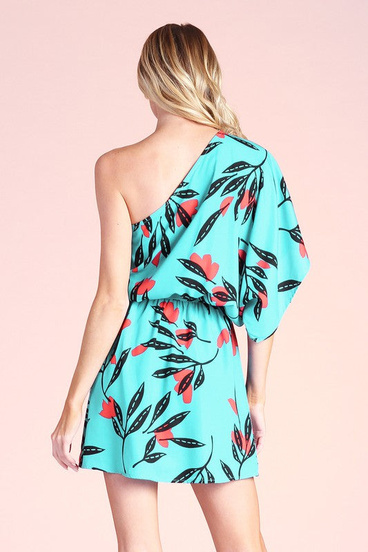 One Shoulder Floral Dress (Pick)