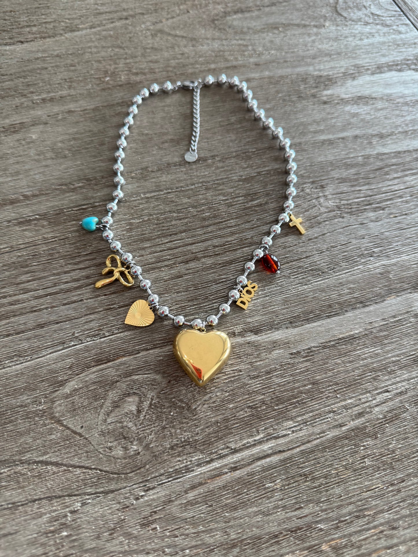 Multi Charm 2 Tones Necklace
