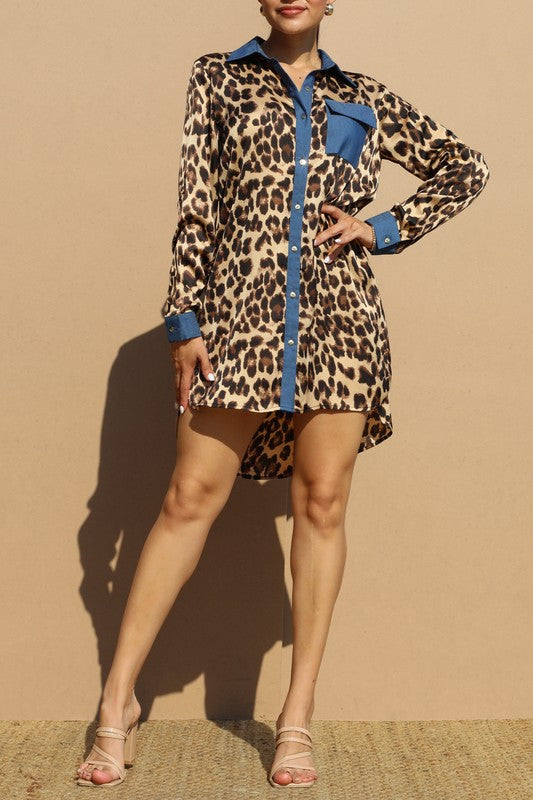 Leopard Shirt Dress