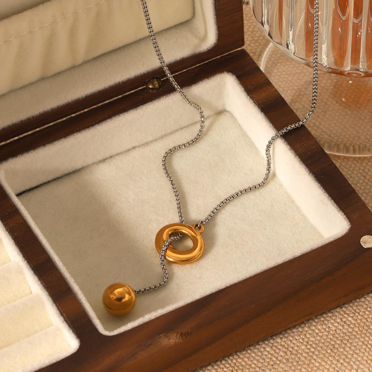 Two Tones Lariat Necklace