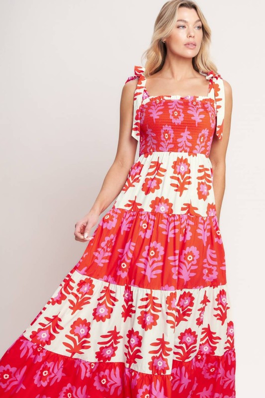 Flower Print Maxi Dress