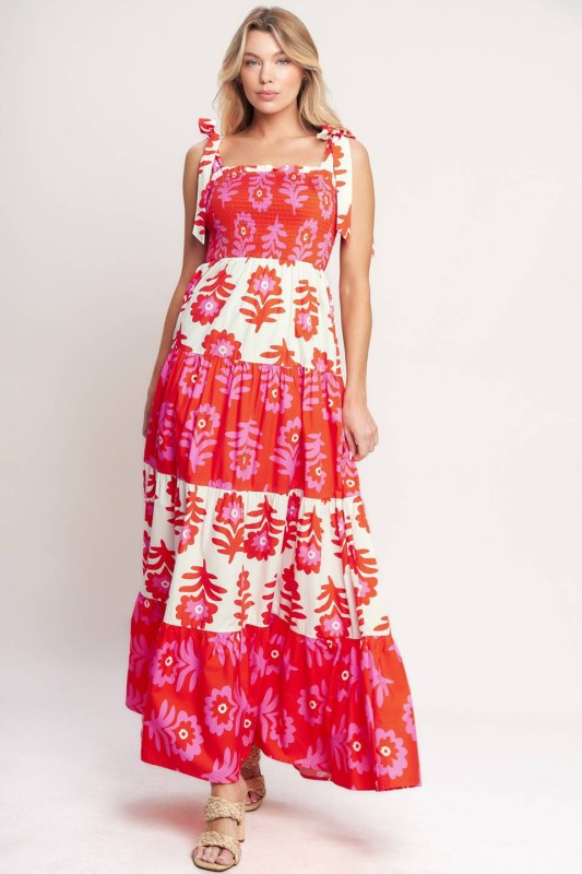 Flower Print Maxi Dress