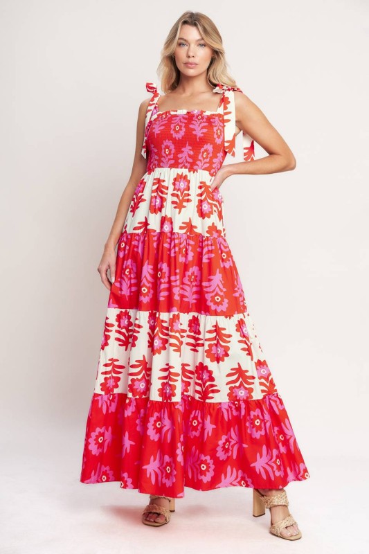 Flower Print Maxi Dress