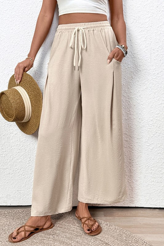 Drawstring High-waist Pants