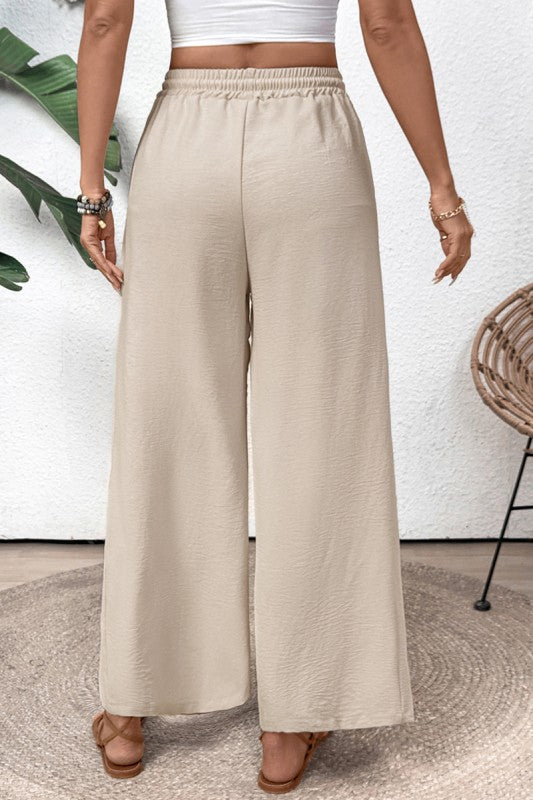 Drawstring High-waist Pants