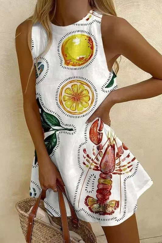 Graphic Print Casual Mini Dress