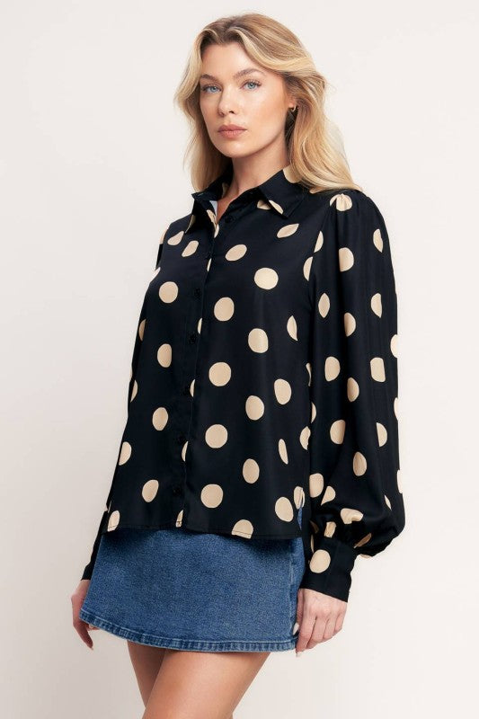 Polka Dots Long Sleeve Top