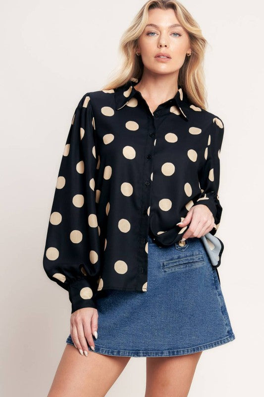 Polka Dots Long Sleeve Top