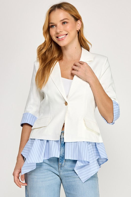 Ruffle Detail  Blazer
