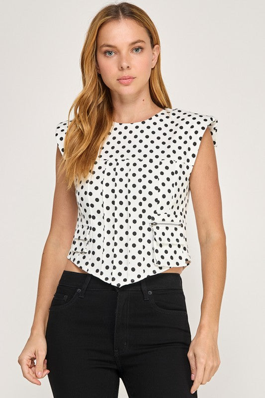 Black Polka Dots Top