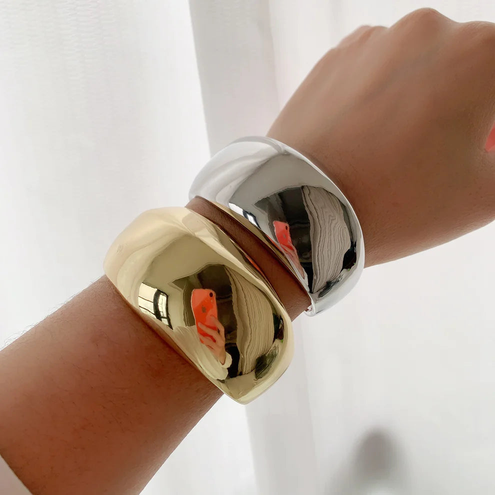Plain Bold Cuff Bracelet (Pick Color)