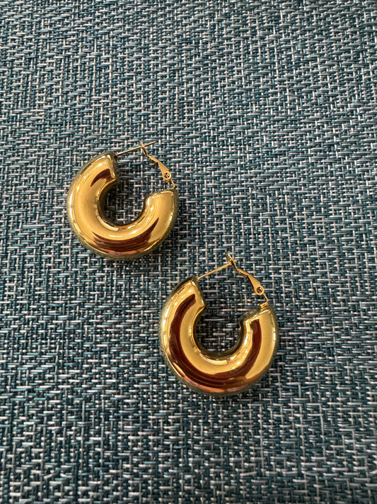 Gold Chunky SS Hoops