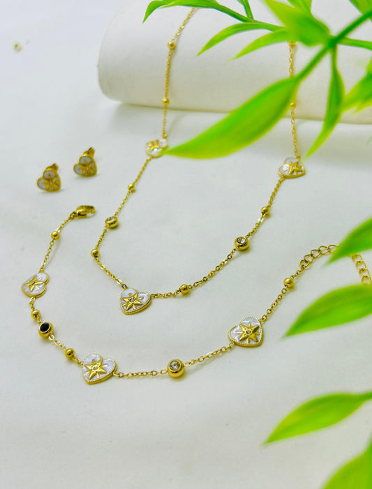 Shell Heart Stainless Steel 3 Pieces Set
