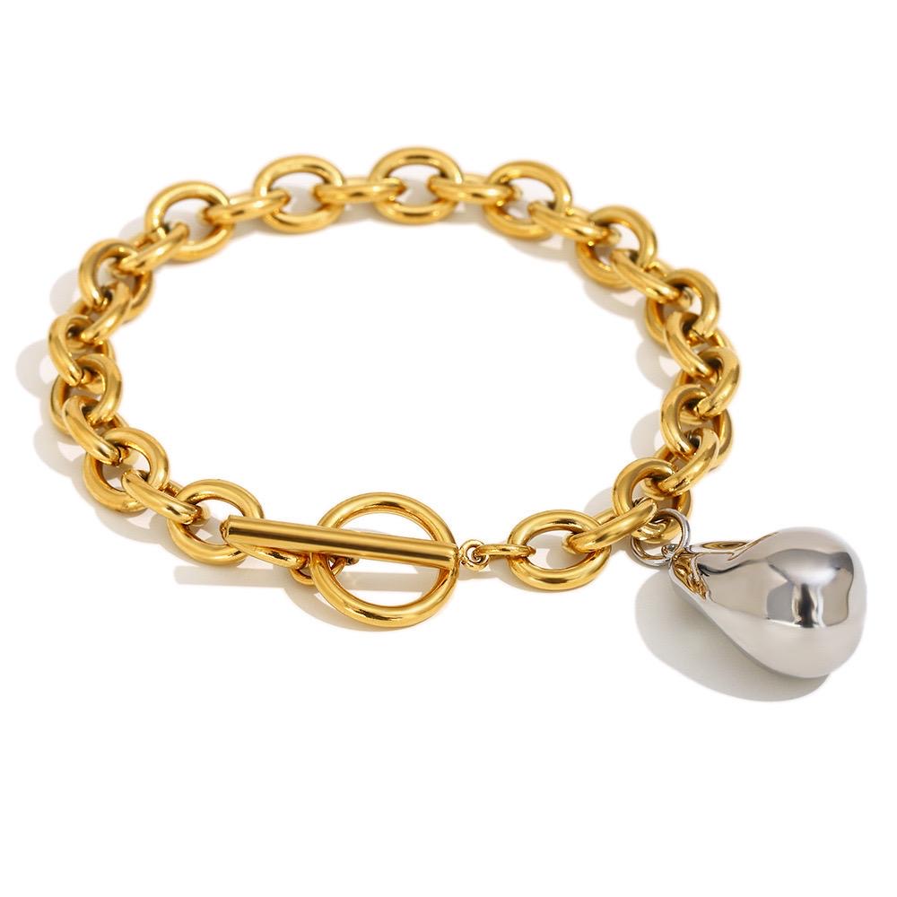 Two Tones Necklace & Bracelet Set