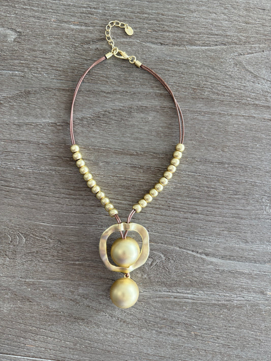 Two Balls Turkish Gold Necklace
