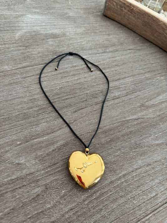 Big Gold Heart Necklace