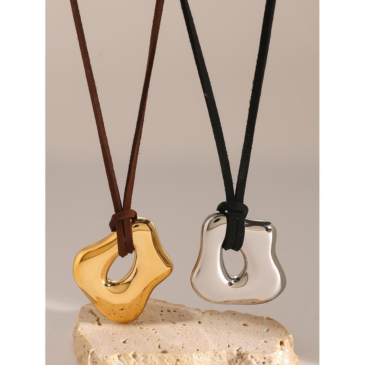 Abstract Sude Adjustable Necklace