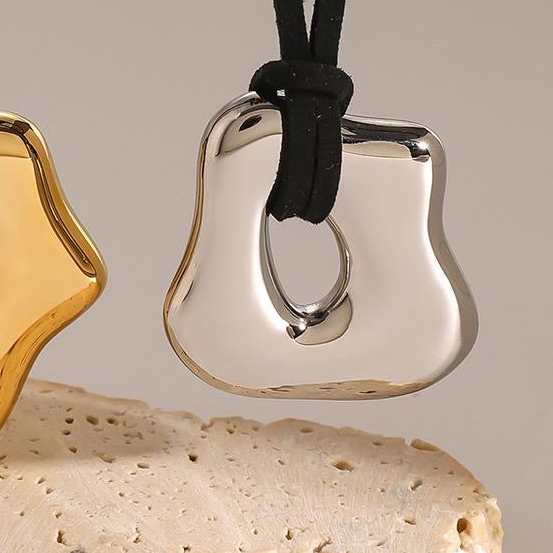 Abstract Sude Adjustable Necklace