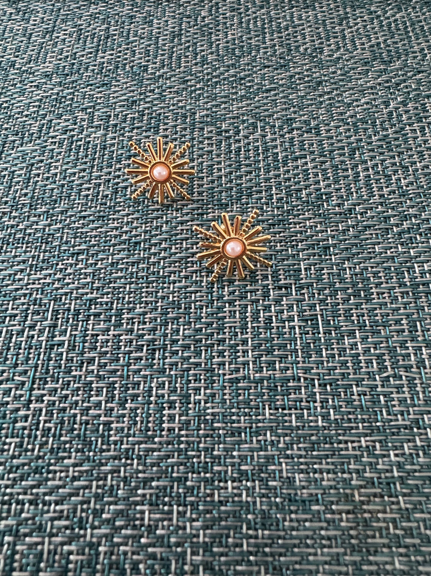 Pearl Sun Stud SS Earrings